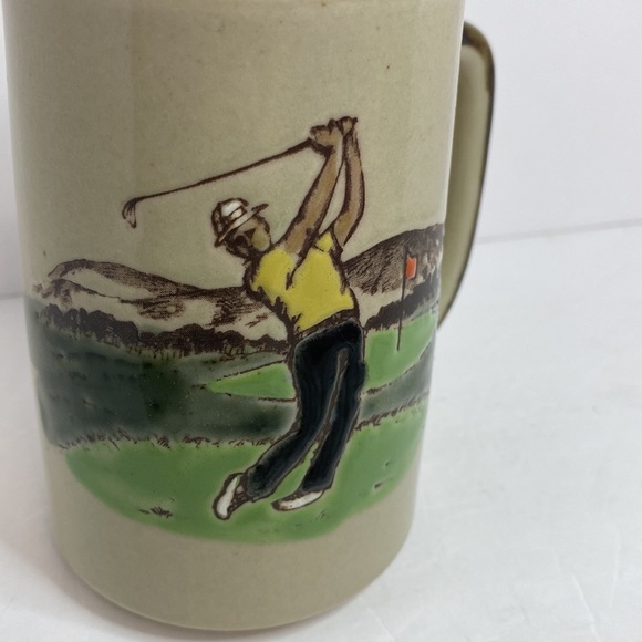 Vintage Handcrafted Otagiri Coffee Mug Golfer Fathers Day Gift - Picture 9 of 9